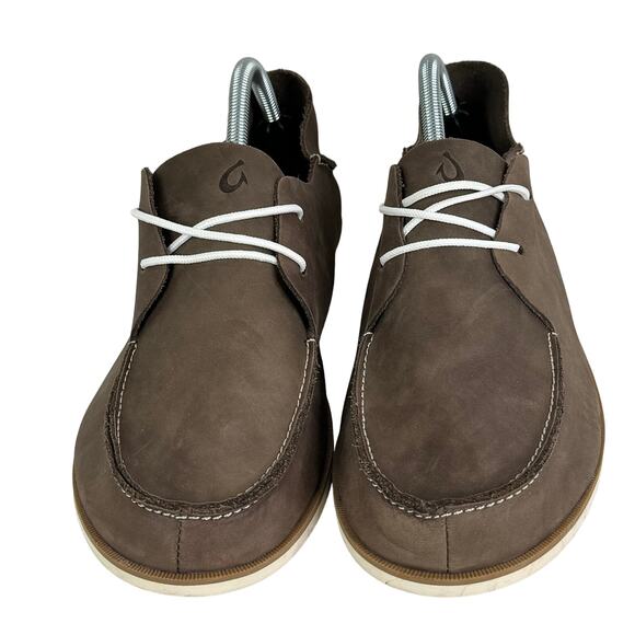 Olukai Holokai Men's Comfort Casual Shoes Size 9.5 Leather Taupe Tan - Picture 3 of 6